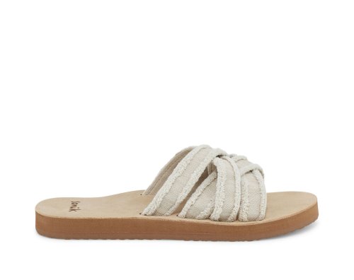 Sandale Sanuk Fraidy Slide Femme - Kaki / Beige UHDYPM987
